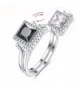 New Arrival Creative Double Side Reversible Flip with Black White Rhinestone Women/Men's Charm Ring - C3183NHXCI7