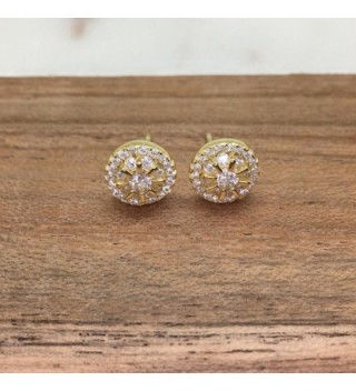 Yellow Plated Sterling Zirconia Earrings