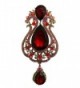 TTjewelry Vintage 3.94' Vase Teardrop Brooch Pin Austria Crystal - Red - CN127RQXCBZ