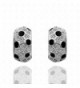 MANDI HOME 18K Gold Plated Reversible Double Sided Polka Dot Diamond Stud Earrings - White - CH11WPKZRML