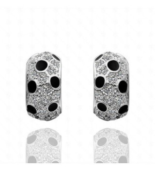 MANDI HOME 18K Gold Plated Reversible Double Sided Polka Dot Diamond Stud Earrings - White - CH11WPKZRML