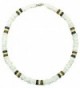 Native Treasure - 18" Puka Shell Necklace - White Rose Clam Chips and Wood Coco Beads - CZ111OPQKBP