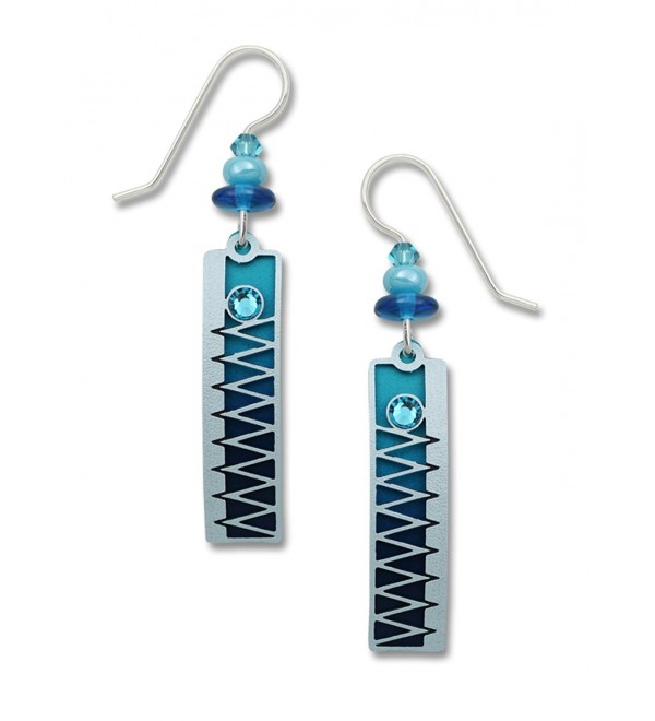 Adajio by Sienna Sky Ocean Blue Column Zigzag Earrings 7688 - CF1245S6IRD