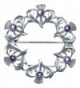 Sterling Silver Amethyst Thistle Brooch - Scottish Pin - CH12N740WDT