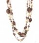 ZAD Multi-Strand Faux-pearl and Glass Bead Layered Necklace- 18" - 20" (Gift-Ready) - Brown - CN12O45RW9F