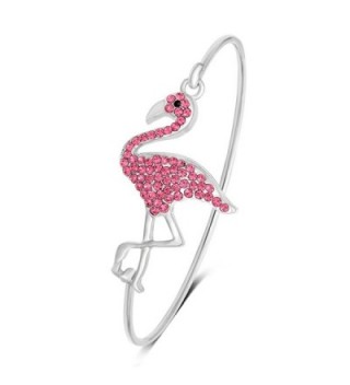 SENFAI Full Rhinestone Flamingo Can Open Bangle for Women - CO185W60ED7