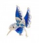 SEPBRIDALS HummingBird Bird Dress Brooch Pin Broach Rhinestone Crystal Jewelry (Blue) - CG17YU0DWWS