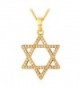 Cubic Zirconia Star of David Pendant Necklace - Gold - CH12MYLUN93