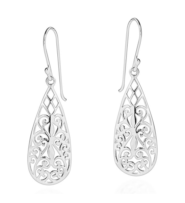 Exotic Filigree .925 Sterling Silver Dangle Earrings - CV11AUTL9T3