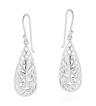 Exotic Filigree .925 Sterling Silver Dangle Earrings - CV11AUTL9T3