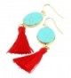 SUNYIK Howlite Turquoise Tassel Earrings