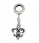 Sterling Silver Fleur De Lis Charm Iris Lily Charm Flower Charm for European Charm Bracelets EC353 - C611DDZ5S6R