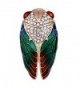 BriLove Women's Crystal Lovely Cute Cicada Insect Enamel Brooch Pin - Green Gold-Tone - CM1887RQY4Z