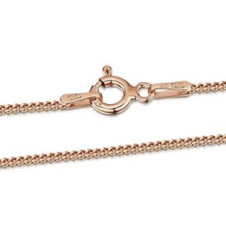 14K Rose Gold Plated on 925 Sterling Silver 1.3 mm Curb Chain Necklace 16" 18" 20" 22" 24" 28" in - CA184H0MOIA