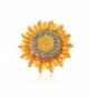 TTjewelry Fashion Jewelry Charming Sunflower Flowers Yellow Rhinestone Crystal Brooch Pin - C612LYAH049