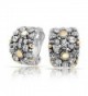 Bling Jewelry Rhodium Crystal Earrings