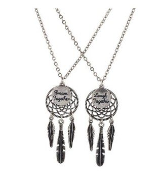 Lux Accessories Dream Laugh Together Dreamcatcher BFF Best Friends Necklace Set. - CM120RWTZ6R