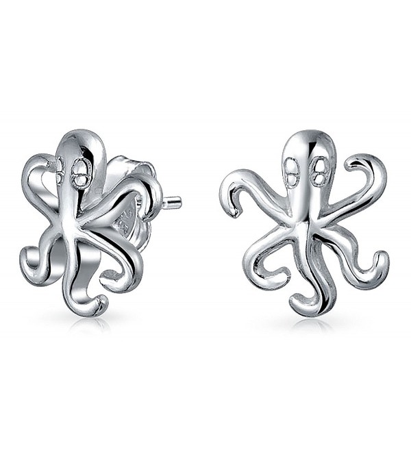 Bling Jewelry Mythical Sea Creature Octopus Stud earrings 925 Sterling Silver 10mm - CM1289ITNU9