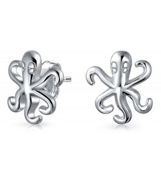 Bling Jewelry Mythical Sea Creature Octopus Stud earrings 925 Sterling Silver 10mm - CM1289ITNU9