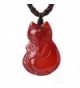 O-stone Red Agate Fox Queen Pendant Necklace - CD11BBE9TLH