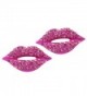 Fashionable Cute Sparkling Crystal Embellished Lips Kiss Stud Earrings for girls- teens and women - Pink - CZ11P6AACL1
