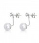 Sterling Simulated Crystal Rhodium Earrings