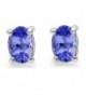 Genuine Tanzanite Earrings Sterling Silver