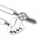 Valentine's Day Gift Love Best Friend Key Lock Heart Necklace Pendant Friendship Jewelry Engraved - CU11IXKIMNX
