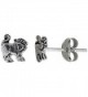 Tiny Sterling Silver Lion Stud Earrings 5/16 inch - CK111B26VN3