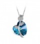 T400 Jewelers Heart Pendant Necklace Made with Swarovski Crystals Jewelry for Women - Rose - C717Z24538T