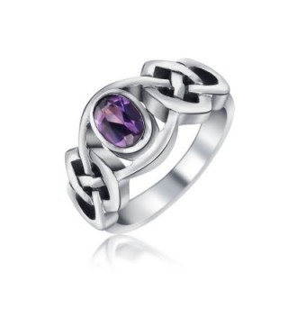 Bling Jewelry Alexandrite Celtic Knot Band Sterling Silver Ring - CH11F9J84YN