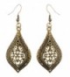 MJartoria Teardrop Filigree Flower Hammered Dangle Earrings - C511X009WCB