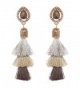 Women's Victorian Style Teardrop Stone 3 Layered Tassel Dangle Pierced Earrings - Silver-Tone Mix - C5186SEA90U