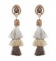 Women's Victorian Style Teardrop Stone 3 Layered Tassel Dangle Pierced Earrings - Silver-Tone Mix - C5186SEA90U