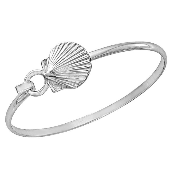 Scallop Shell Bracelet Sea Life Latch Cuff by Cape Cod Jewelry-CCJ - C611SVKEK4Z