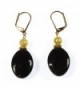 Black Lynx Pure Black Onyx (dyed) Earrings- Dangle 1.75 Inches - CF12N2P157Z
