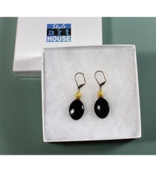 Black Lynx Earrings Dangle Inches