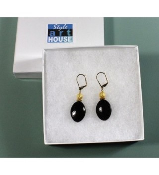 Black Lynx Earrings Dangle Inches