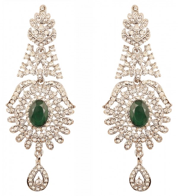 Touchstone Hollywood Glamour crystals earrings - Silver - C217YXW89AQ