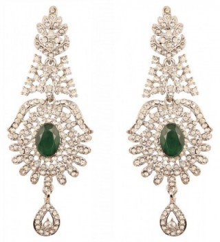 Touchstone Hollywood Glamour crystals earrings - Silver - C217YXW89AQ