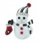 EVER FAITH Winter Snowman Scarf Red Stocking Brooch Clear Crystal White Enamel - Silver-Tone - C511Q2ZY39X