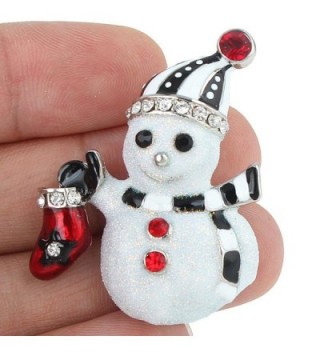 EVER FAITH Snowman Stocking Silver Tone