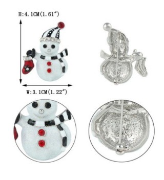 EVER FAITH Snowman Stocking Silver Tone in Women's Brooches & Pins