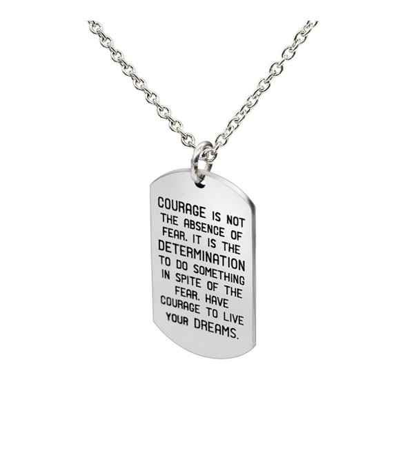 lauhonmin Pendant Necklace Courage is Not The Absence of Fear It is the Determination To Do Inspire Words - C8182OAKGW3