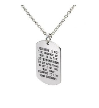 lauhonmin Pendant Necklace Courage is Not The Absence of Fear It is the Determination To Do Inspire Words - C8182OAKGW3