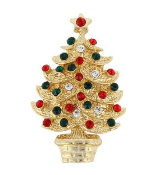 EVER FAITH Austrian Crystal Layers Star Wishing Tree Brooch Pin Multicolor - Gold-Tone - CO11QHTV7RZ