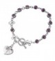 6mm Purple Swarovski Bead Rosary Bracelet - C411BUQ960P