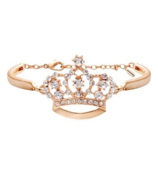 NOUMANDA Fashion Crystal Crown Bracelets Simple Jewelry for Women - rose gold - CB12HZ3O1DD