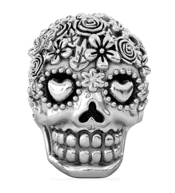 BELLA FASCINI Bouquet Dia de Los Muertos Skull Bead Fits All Compatible European Charm Bracelets - C2116SSILFV