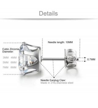 Jstyle Jewelry Stainless Zirconia Earring in Women's Stud Earrings